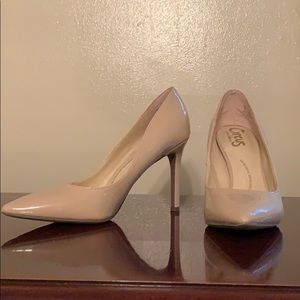 Nude patent leather pumps, brand new never worn.